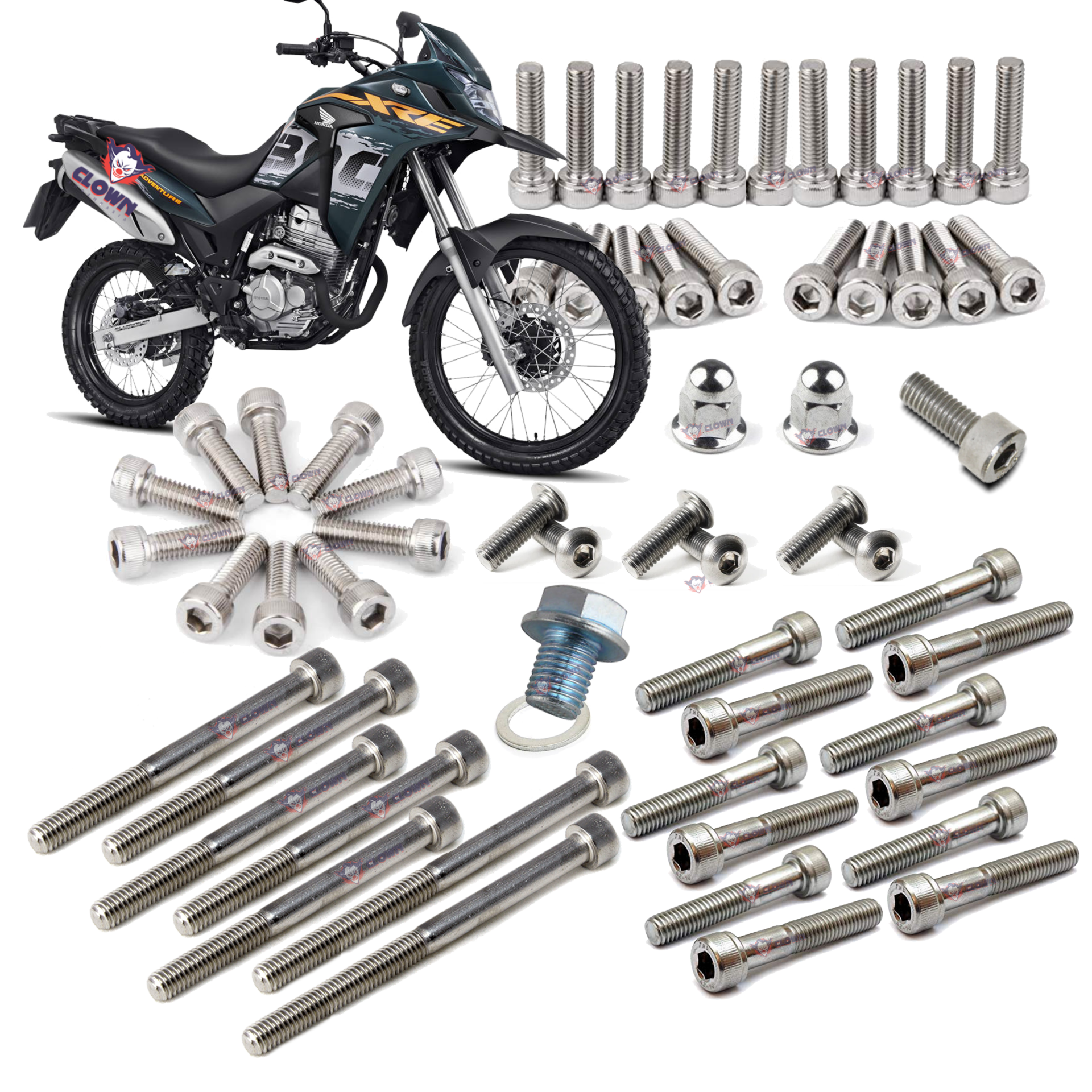 Kit Parafusos Allen Inoxidável Motor Completo Xre300 B3i – Clown Moto